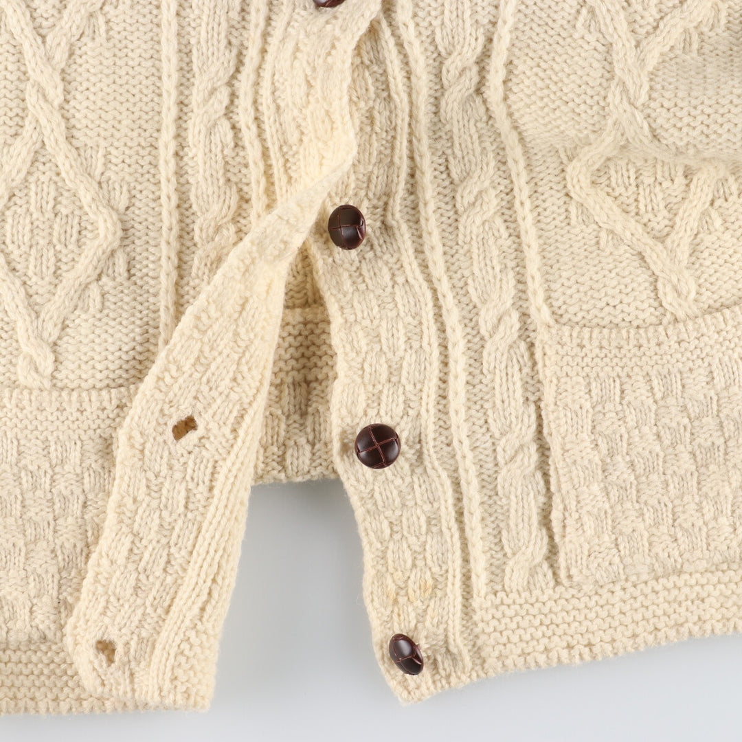 arancrapts Fisherman Aran Knit Cardigan Made in Ireland Women's L /eaa398121