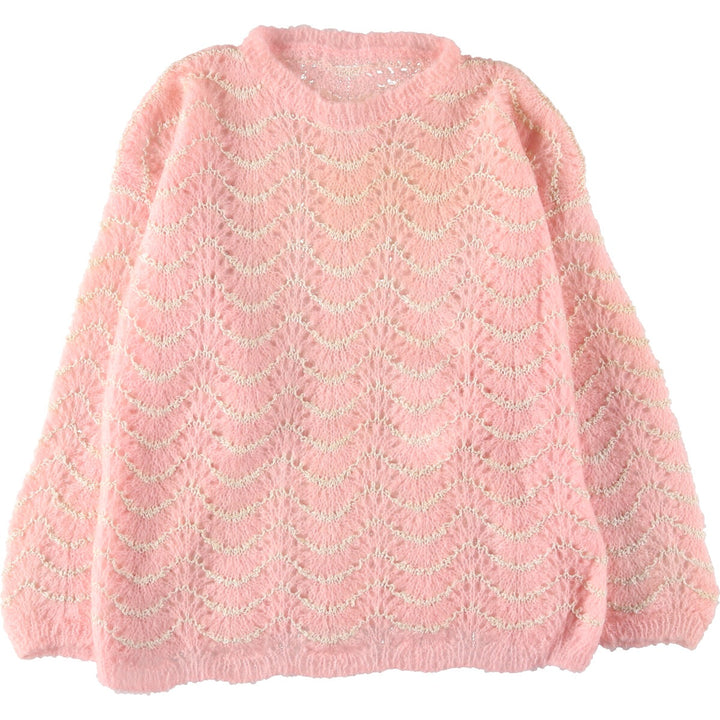 UNKNOWN All-over Pattern Openwork Knit Sweater Women's M [Eluru] /eaa398135