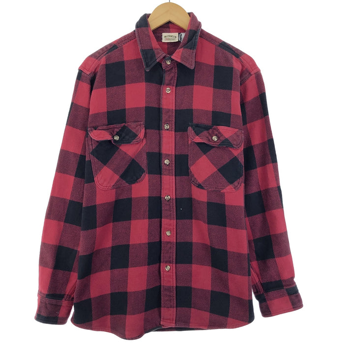 Five Brother Buffalo Check Long Sleeve Heavy Flannel Check Shirt Men's L Vintage /eaa398417