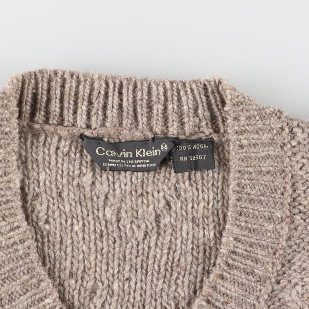 Calvin Klein V-neck wool knit sweater for men, size M /eaa398466