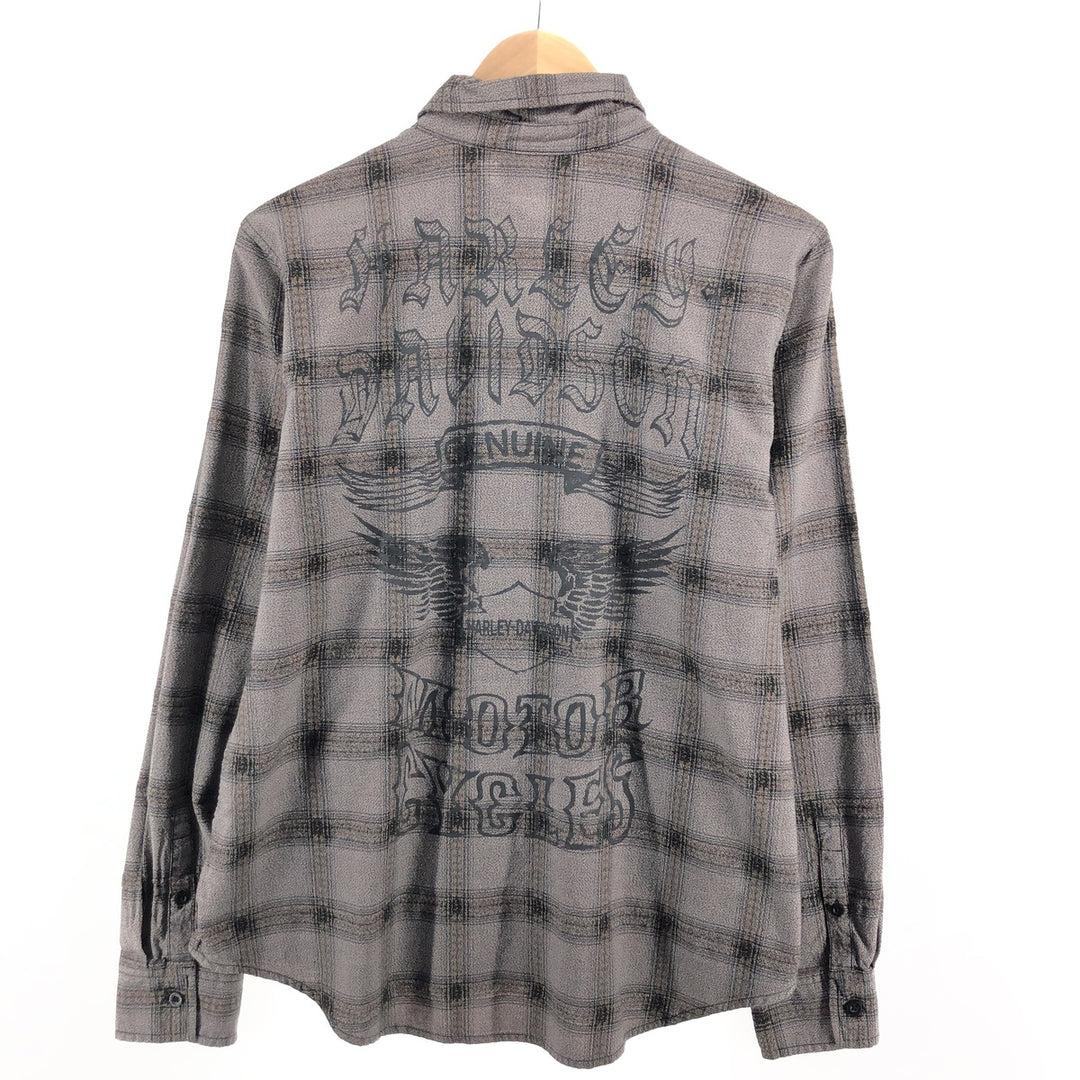 Harley-Davidson Long Sleeve Cotton Check Shirt Women's L /eaa398503