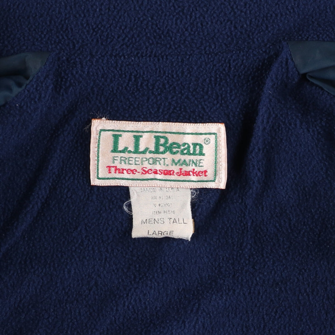 80'S LLBean THREE-SEASON JACKET Nylon x fleece jacket Made in USA Men's L Vintage /eaa398738