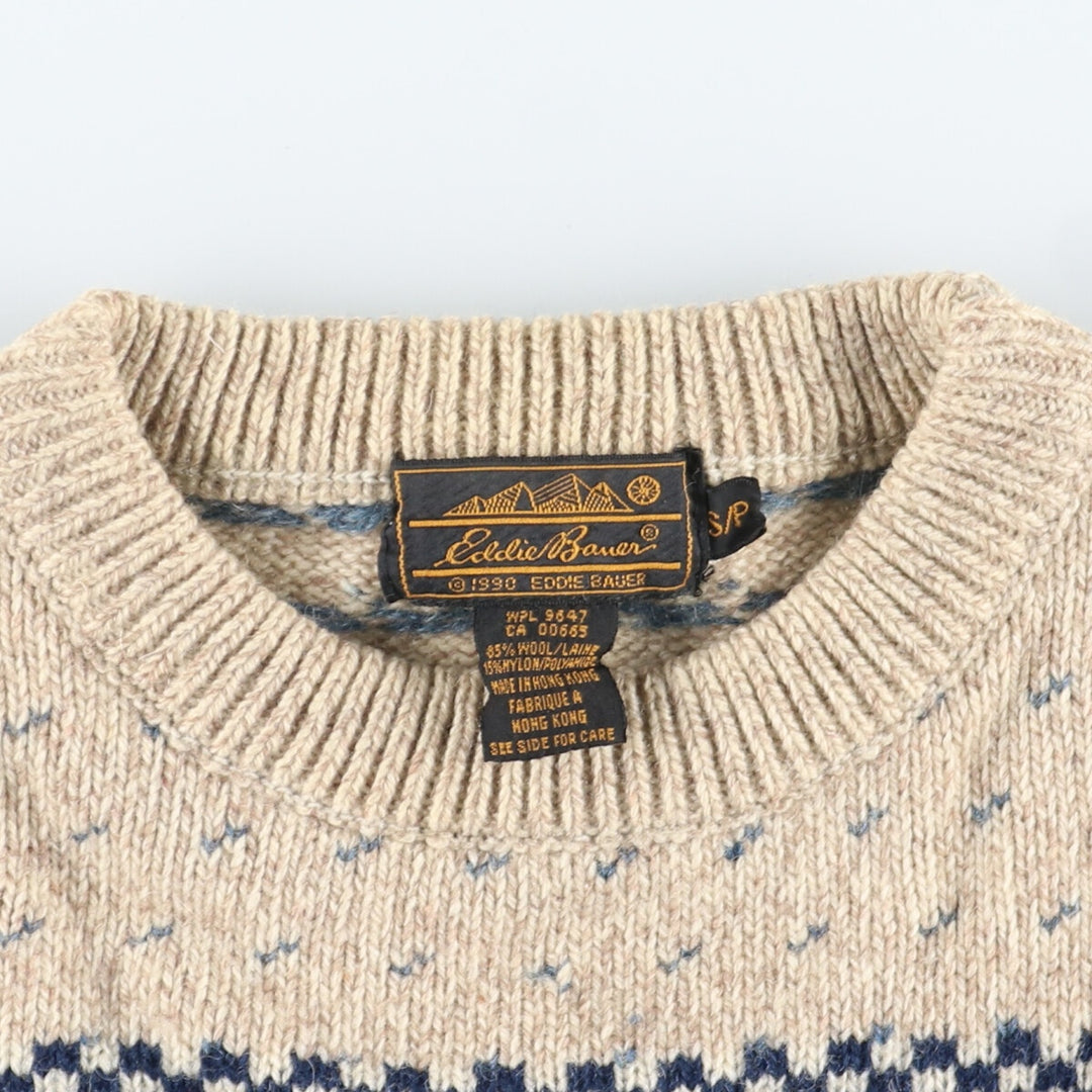 90'S Eddie Bauer all-over print wool knit sweater, women's, S, vintage [Elle] /eaa398790