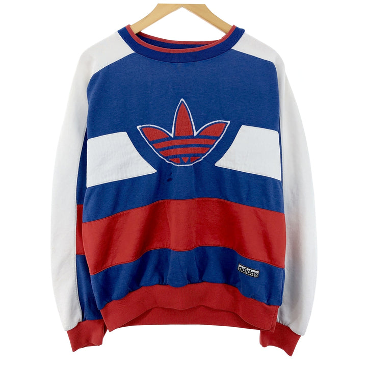 80'S Adidas Border Pattern Logo Sweatshirt Trainer Men's L Vintage / eaa398799