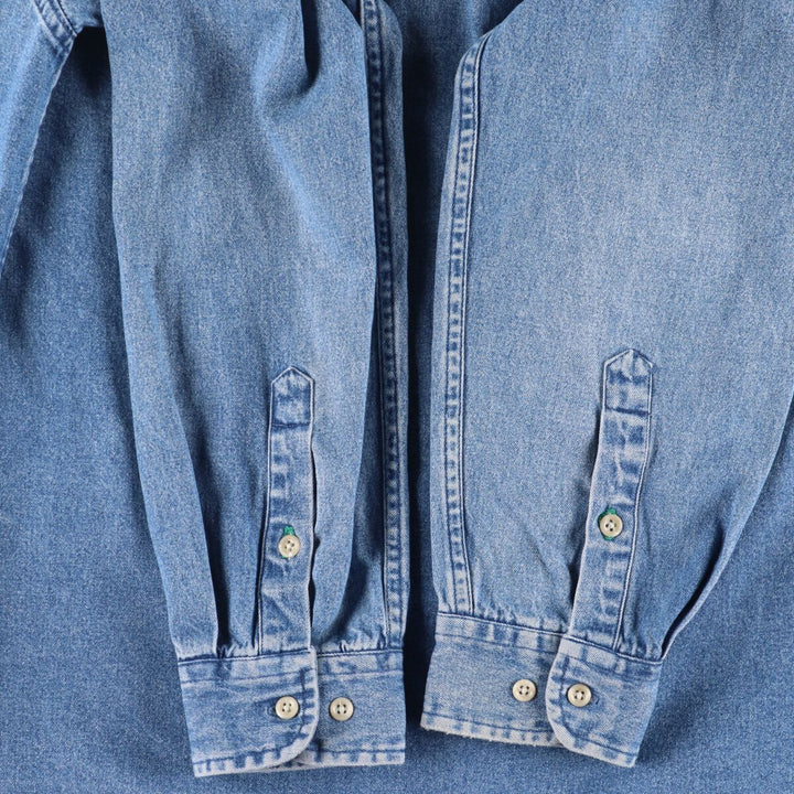 90'S Tommy Hilfiger Long Sleeve Button Down Denim Shirt Men's L Vintage /eaa398831