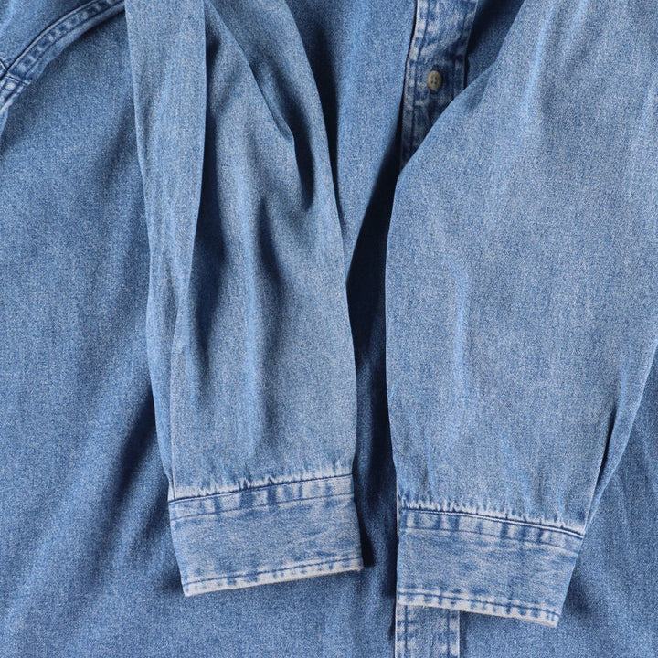 90'S Tommy Hilfiger Long Sleeve Button Down Denim Shirt Men's L Vintage /eaa398831