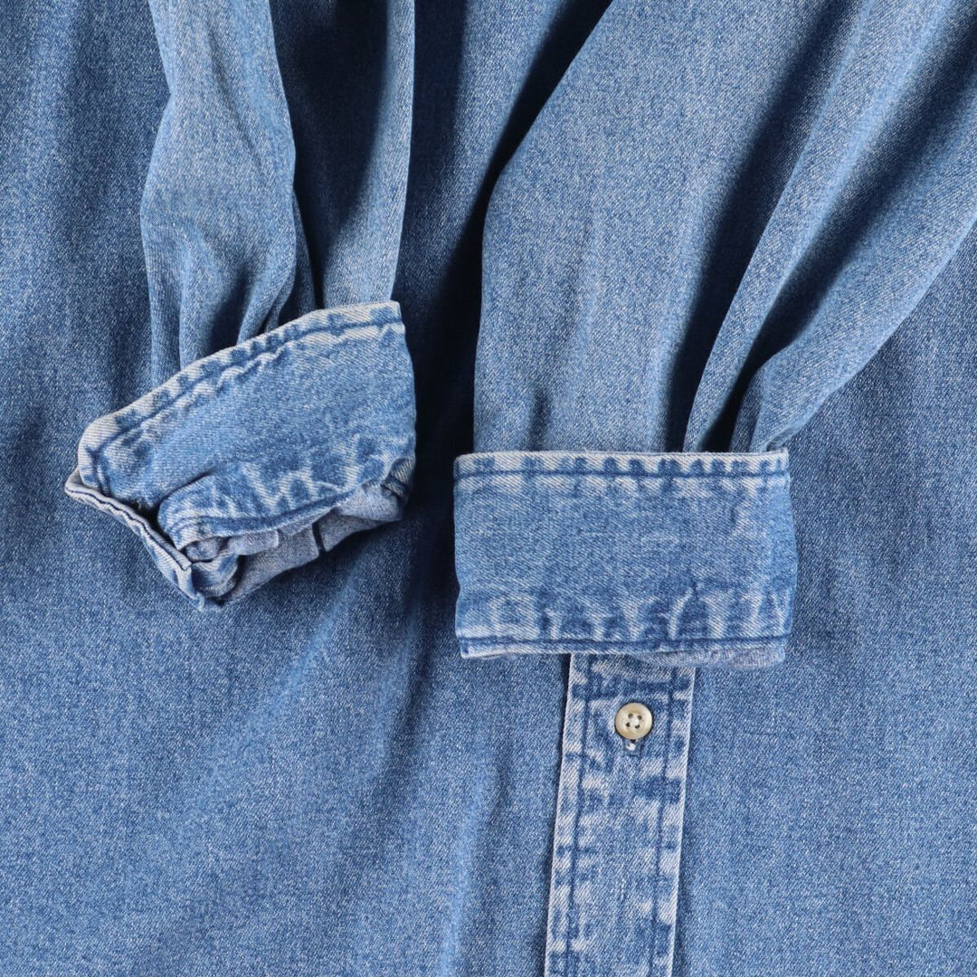 90'S Tommy Hilfiger Long Sleeve Button Down Denim Shirt Men's L Vintage /eaa398831