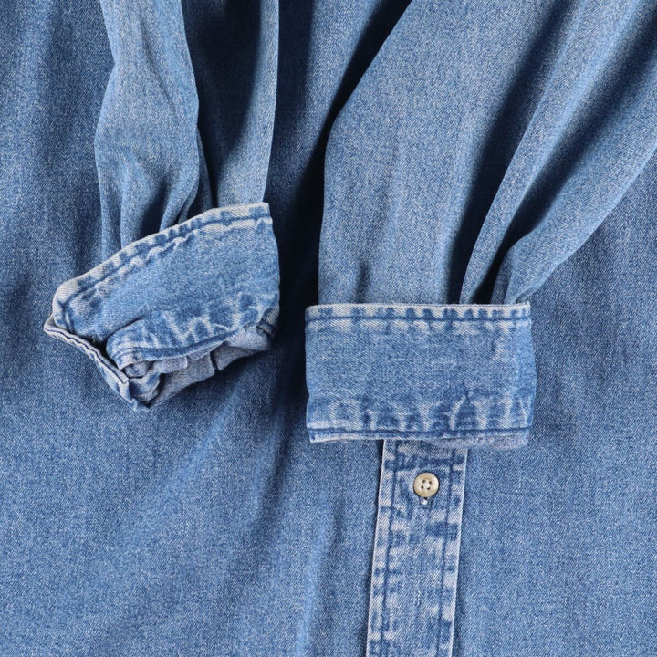 90'S Tommy Hilfiger Long Sleeve Button Down Denim Shirt Men's L Vintage /eaa398831