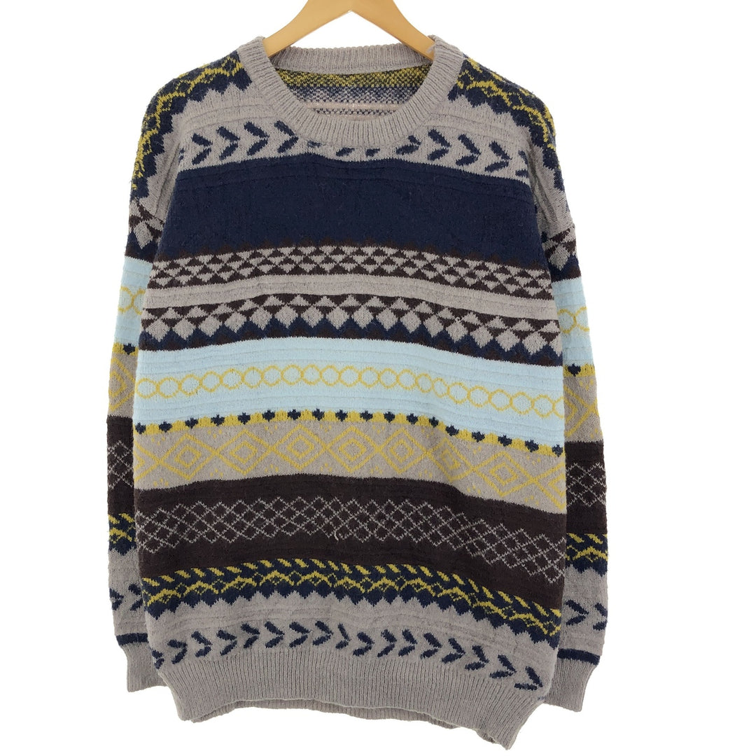 All-over print knit sweater for men, size M /eaa398936