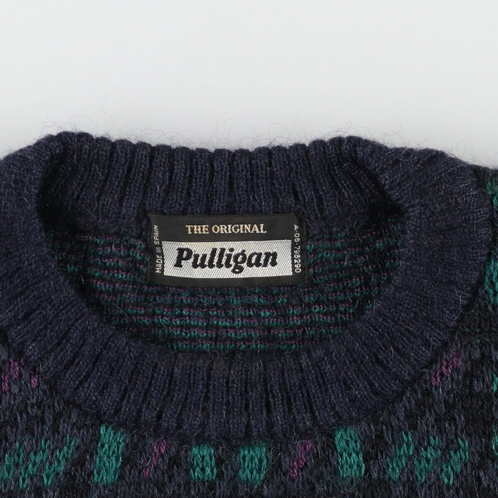 Pulligan All-over Mohair Blend Acrylic Knit Sweater Made in Spain Men's L /eaa398949