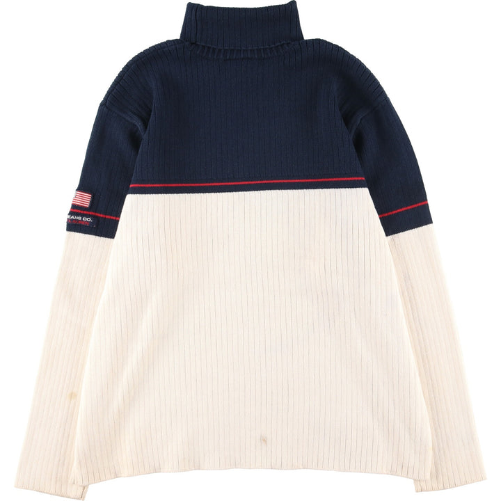90'S Ralph Lauren POLO JEANS COMPANY Turtleneck Cotton Knit Sweater Made in Australia Men's XL /eaa399008