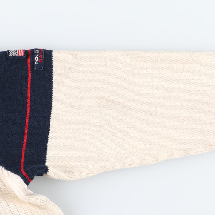 90'S Ralph Lauren POLO JEANS COMPANY Turtleneck Cotton Knit Sweater Made in Australia Men's XL /eaa399008