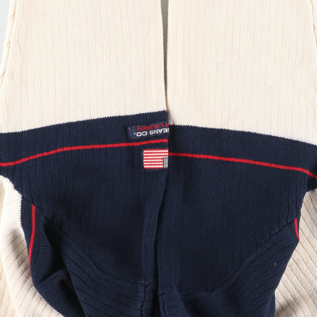 90'S Ralph Lauren POLO JEANS COMPANY Turtleneck Cotton Knit Sweater Made in Australia Men's XL /eaa399008