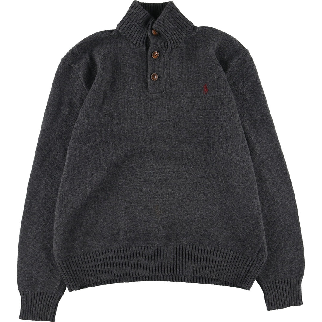 Ralph Lauren POLO by Ralph Lauren High-neck cotton knit half-button sweater Men's XL equivalent /eaa399028