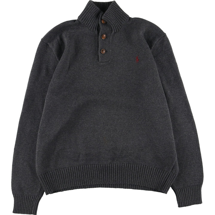 Ralph Lauren POLO by Ralph Lauren High-neck cotton knit half-button sweater Men's XL equivalent /eaa399028