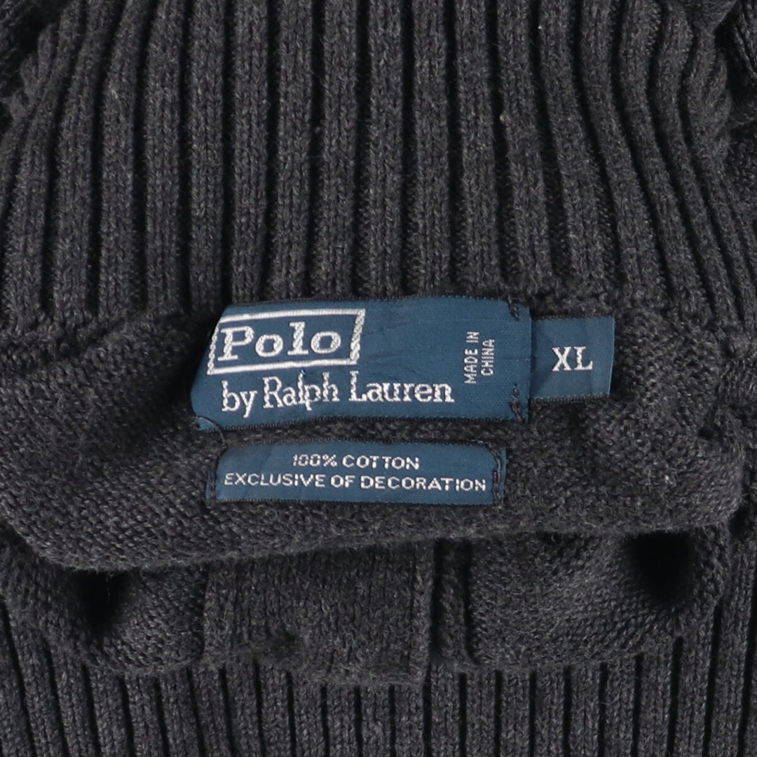 Ralph Lauren POLO by Ralph Lauren High-neck cotton knit half-button sweater Men's XL equivalent /eaa399028