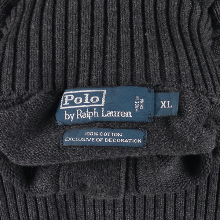 Ralph Lauren POLO by Ralph Lauren High-neck cotton knit half-button sweater Men's XL equivalent /eaa399028