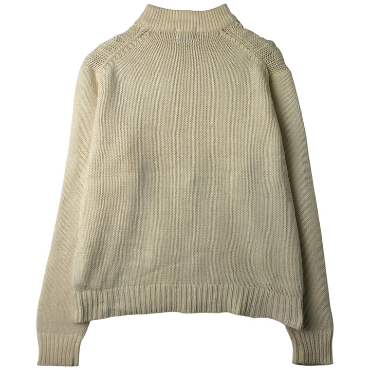 Vintage 1970'S Alexander's cable knit mock neck acrylic knit sweater, men's size XL acrylic ivory Vintage Second Hand