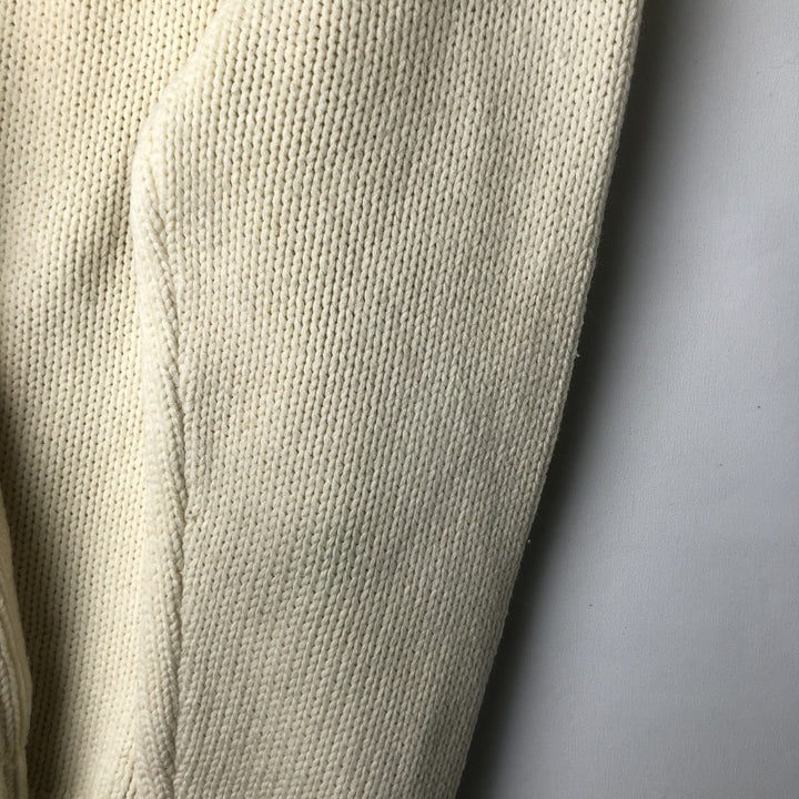 Vintage 1970'S Alexander's cable knit mock neck acrylic knit sweater, men's size XL acrylic ivory Vintage Second Hand