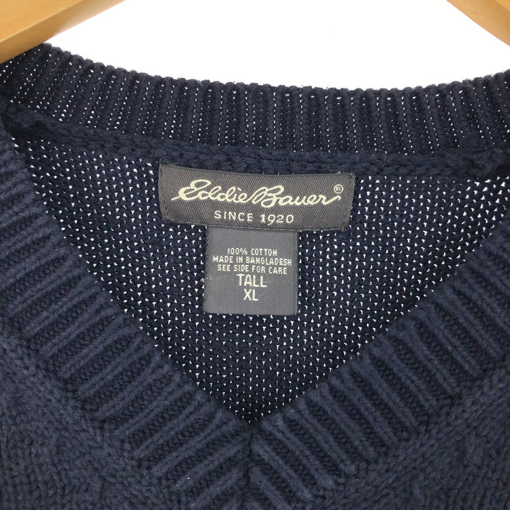 Eddie Bauer V-neck cotton knit sweater, men's XL /eaa399050