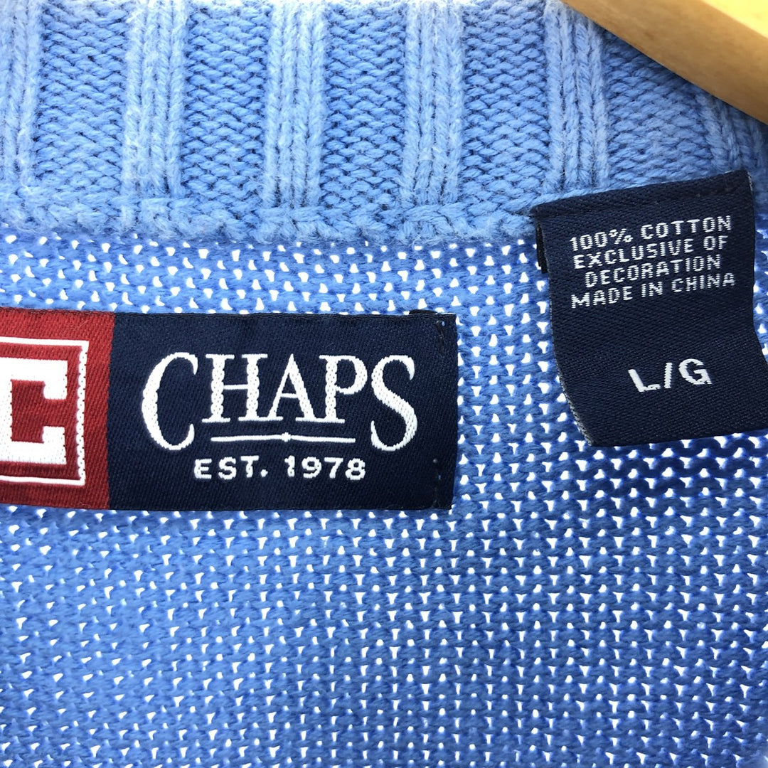 CHAPS Cotton Knit Sweater Men's L /eaa399053