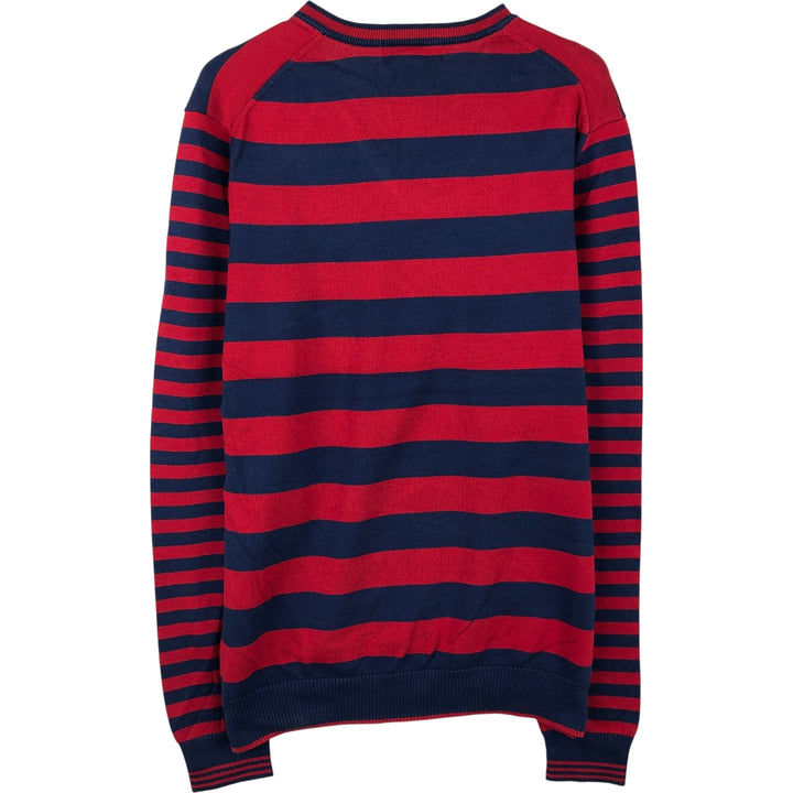 Brooks Brothers Striped V-Neck Cotton Knit Sweater, Men's Size L cotton red type Vintage Second Hand