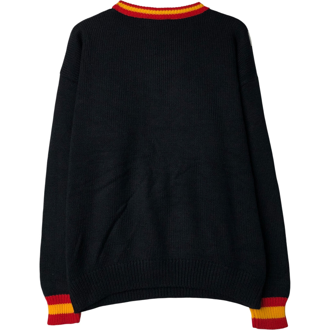 Micky and Co. MICKEY MOUSE Mickey Mouse All-Over Print Character Acrylic Knit Sweater, Men's Size L acrylic black type Vintage Second Hand