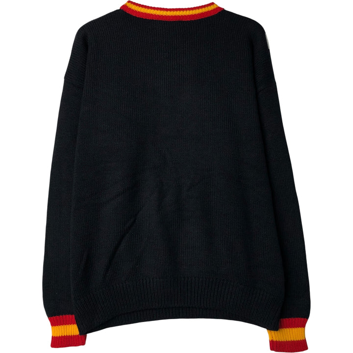 Micky and Co. MICKEY MOUSE Mickey Mouse All-Over Print Character Acrylic Knit Sweater, Men's Size L acrylic black type Vintage Second Hand