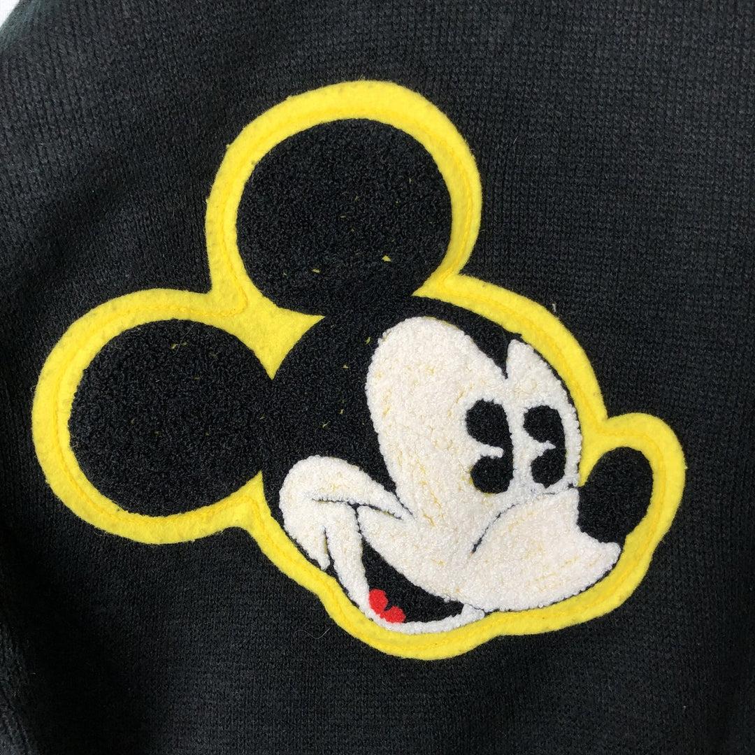SUNDAY COMICS Minnie Mouse and Mickey Mouse All-Over Print Character Acrylic Knit Sweater, Men's Size L acrylic black type Vintage Second Hand