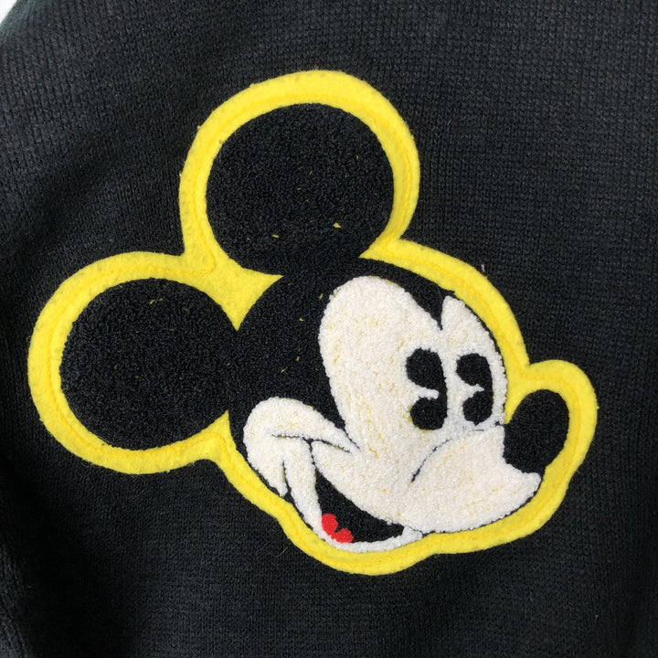 SUNDAY COMICS Minnie Mouse and Mickey Mouse All-Over Print Character Acrylic Knit Sweater, Men's Size L acrylic black type Vintage Second Hand