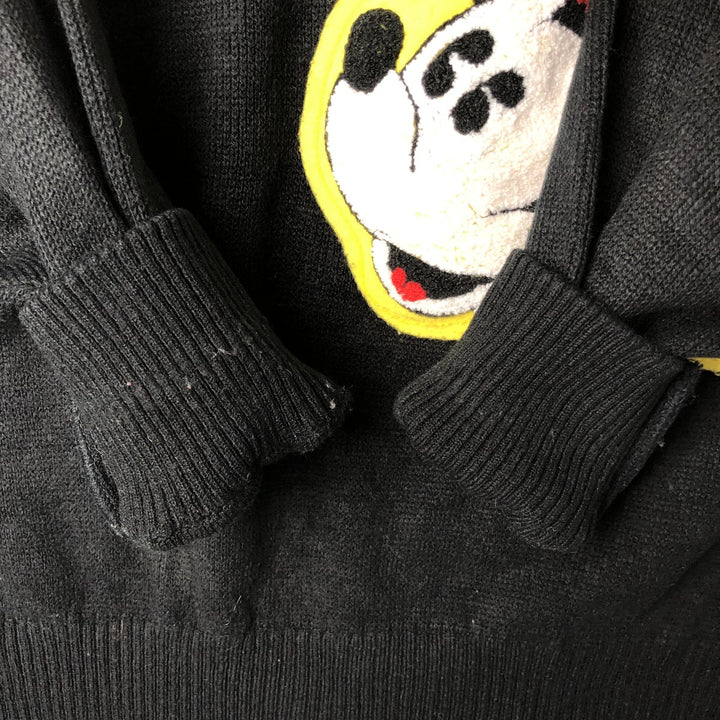 SUNDAY COMICS Minnie Mouse and Mickey Mouse All-Over Print Character Acrylic Knit Sweater, Men's Size L acrylic black type Vintage Second Hand