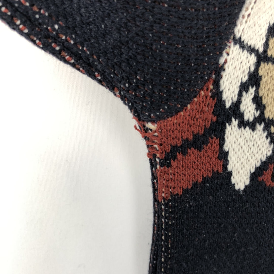 LOONEY TUNES Tasmanian Devil All-Over Print Acrylic Knit Sweater, Men's Size Medium acrylic navy blue type Vintage Second Hand