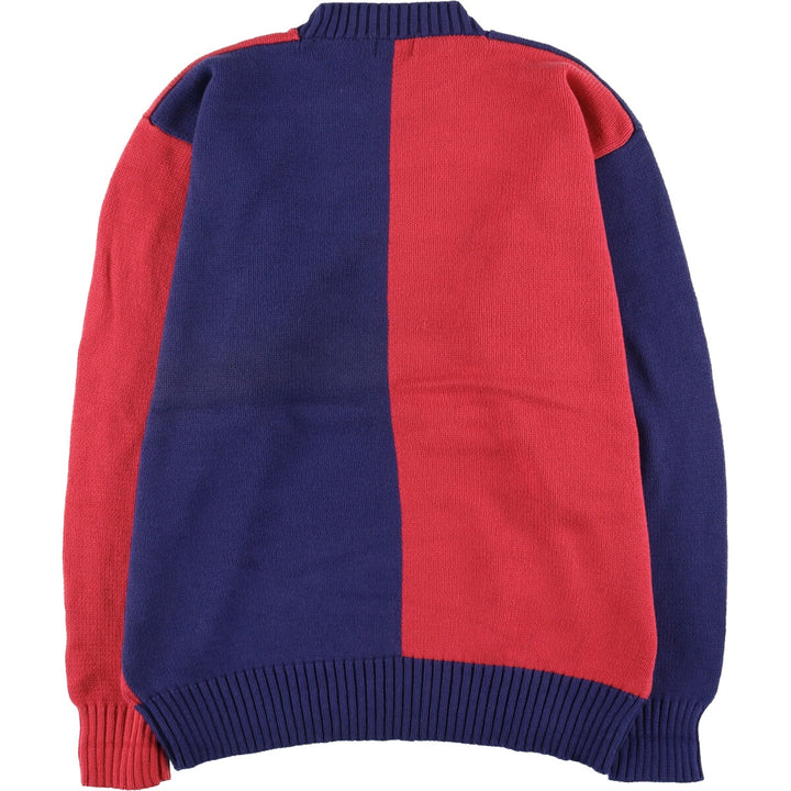 Brooks Brothers Two-Tone Cotton Knit Sweater, Men's Size L cotton red type Vintage Second Hand