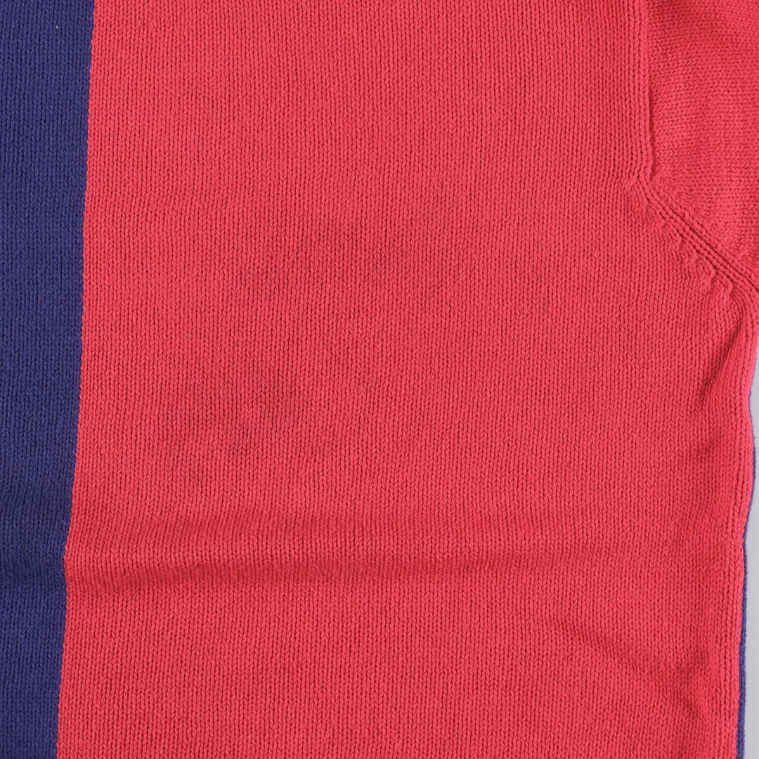 Brooks Brothers Two-Tone Cotton Knit Sweater, Men's Size L cotton red type Vintage Second Hand