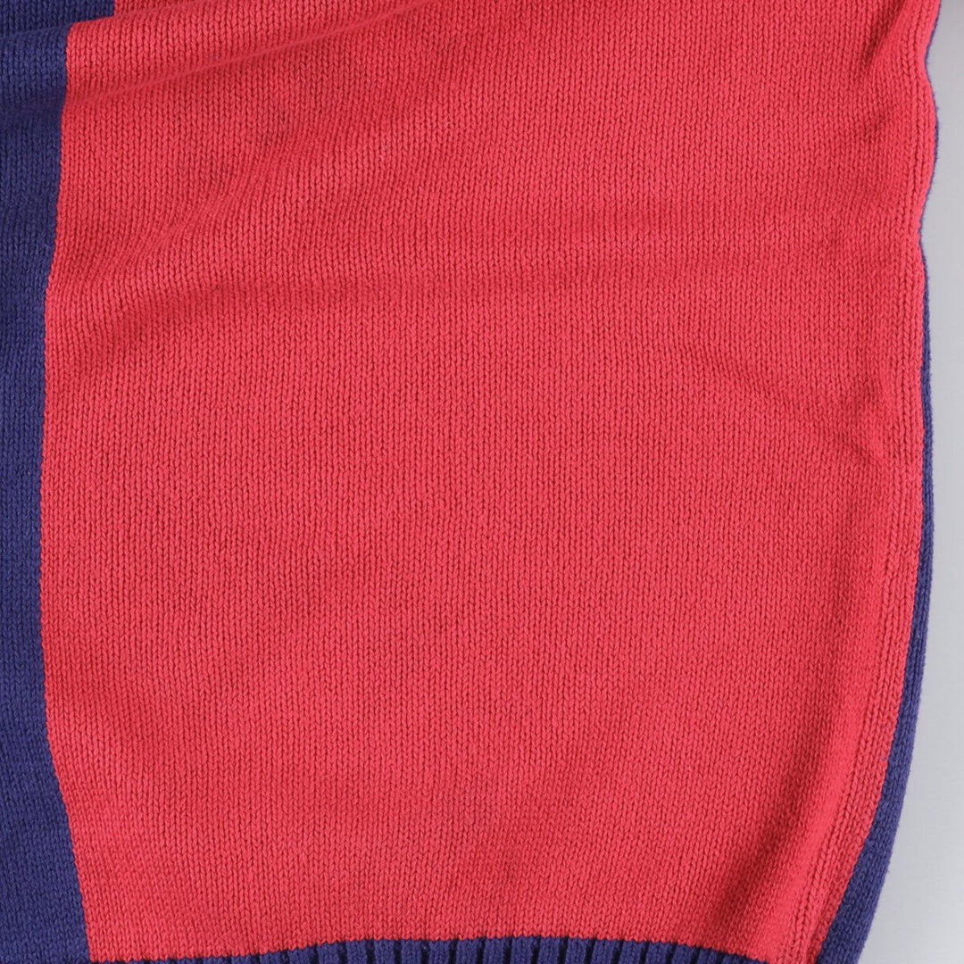 Brooks Brothers Two-Tone Cotton Knit Sweater, Men's Size L cotton red type Vintage Second Hand