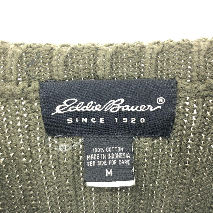 Eddie Bauer Striped Pattern Cotton Knit Sweater Men's M Size / eaa399119