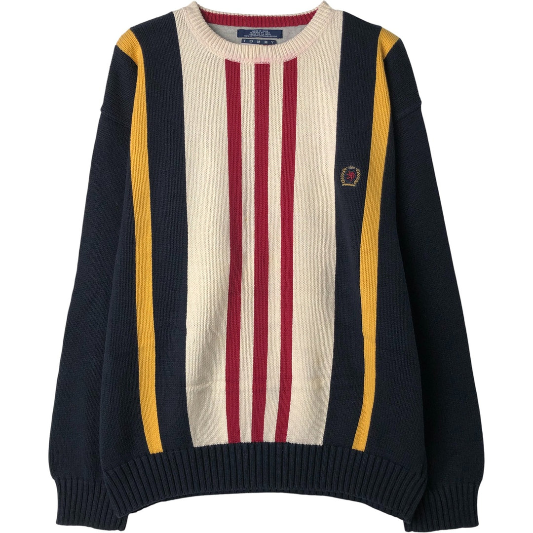 90'S Tommy Hilfiger Cotton Knit Sweater, Men's Size L cotton white type Vintage Second Hand