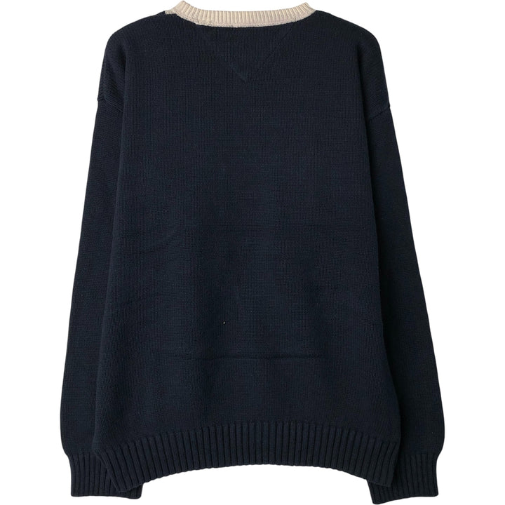 90'S Tommy Hilfiger Cotton Knit Sweater, Men's Size L cotton white type Vintage Second Hand