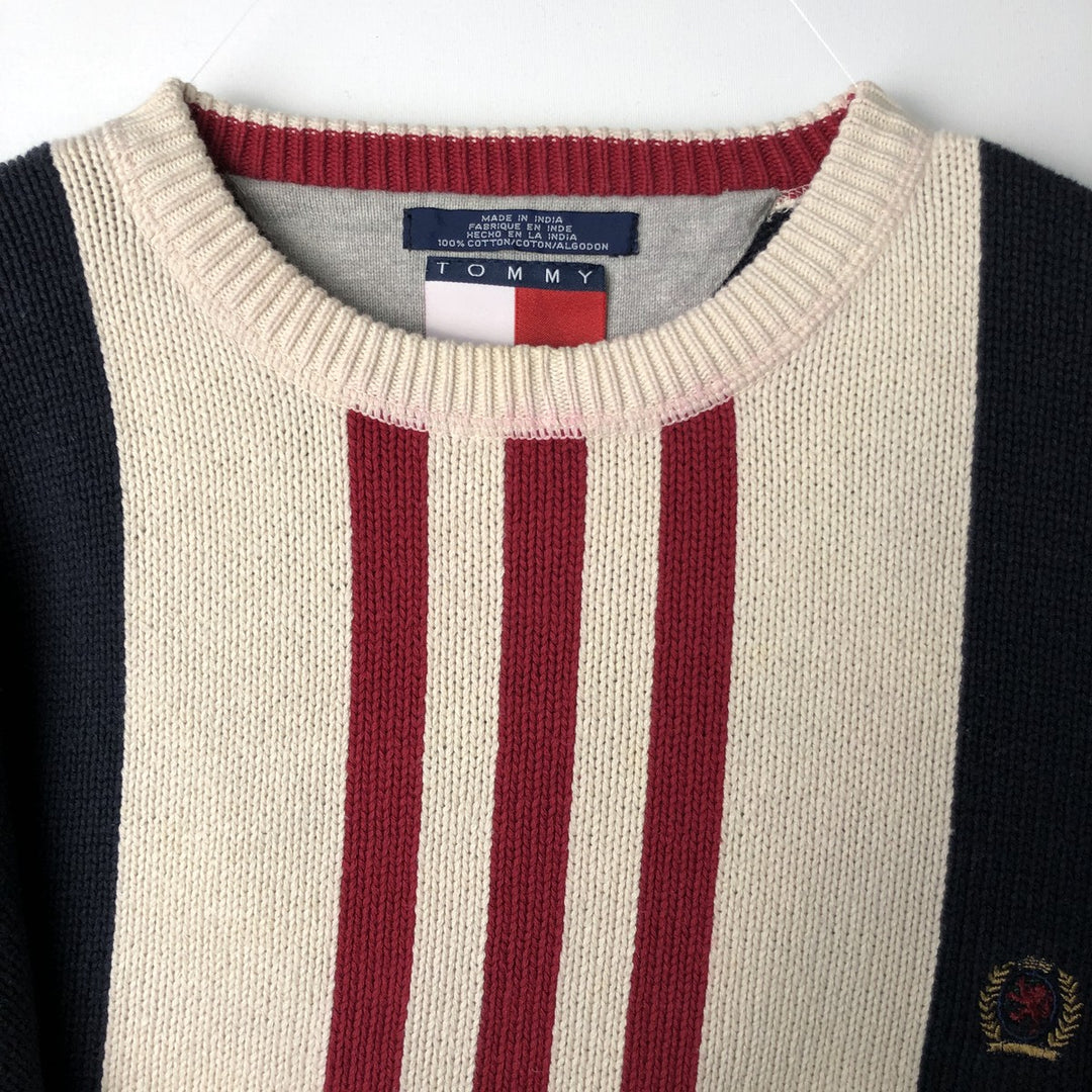 90'S Tommy Hilfiger Cotton Knit Sweater, Men's Size L cotton white type Vintage Second Hand