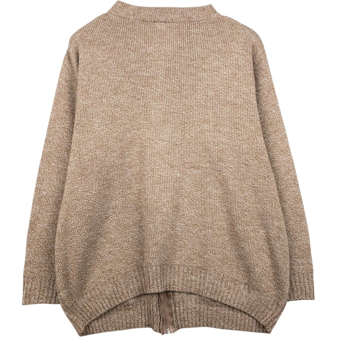 BENBROOK Fair Isle Pattern Acrylic Knit Full-Zip Sweater, Made in England, Men's Size S (approx.) acrylic Beige type Vintage Second Hand