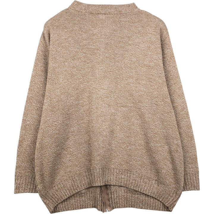 BENBROOK Fair Isle Pattern Acrylic Knit Full-Zip Sweater, Made in England, Men's Size S (approx.) acrylic Beige type Vintage Second Hand