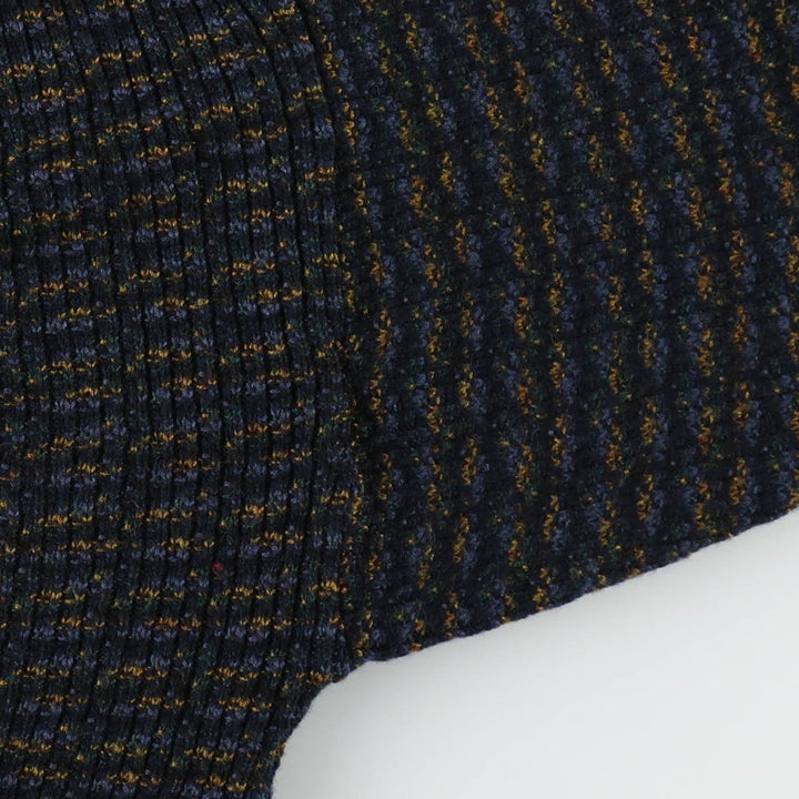 1990'S Jantzen CLASSICS all-over print polo knit sweater, men's size L equivalent, vintage. acrylic navy blue type Vintage Second Hand