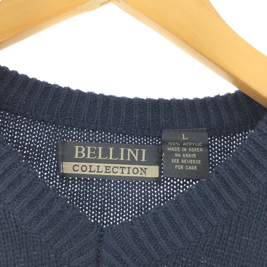 BELLINI COLLECTION V-neck acrylic knit sweater Men's L /eaa399149