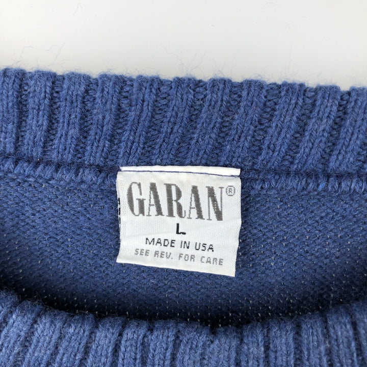 GARAN NFL CHICAGO BEARS Chicago Bears Striped Cotton Knit Sweater, Made in USA, Men's Size L acrylic blue type Vintage Second Hand