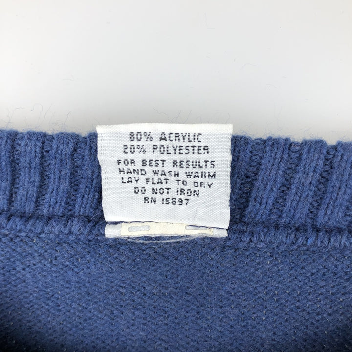 GARAN NFL CHICAGO BEARS Chicago Bears Striped Cotton Knit Sweater, Made in USA, Men's Size L acrylic blue type Vintage Second Hand
