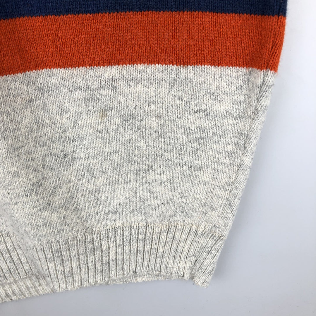 GARAN NFL CHICAGO BEARS Chicago Bears Striped Cotton Knit Sweater, Made in USA, Men's Size L acrylic blue type Vintage Second Hand