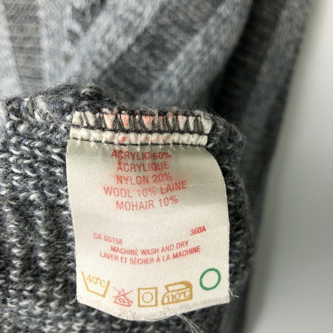 Jantzen Striped Mohair-Blend Acrylic Knit Sweater, Made in Canada, Men's Size XL, V-Neck acrylic gray type Vintage Second Hand