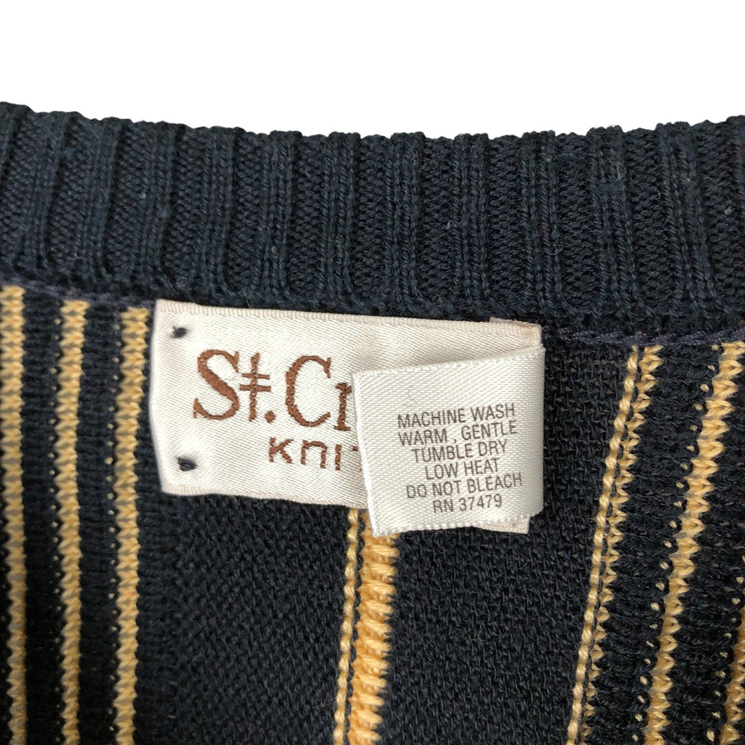 St. Croix Cotton Knit Sweater, Men's Size L cotton black type Vintage Second Hand