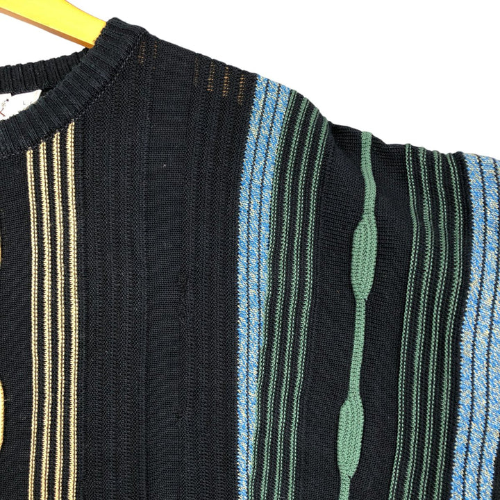 St. Croix Cotton Knit Sweater, Men's Size L cotton black type Vintage Second Hand
