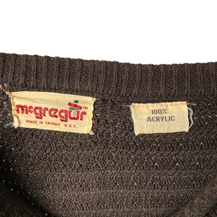 McGREGOR Fair Isle Pattern Acrylic Knit Sweater, Men's Size L, Vintage acrylic brown type Vintage Second Hand